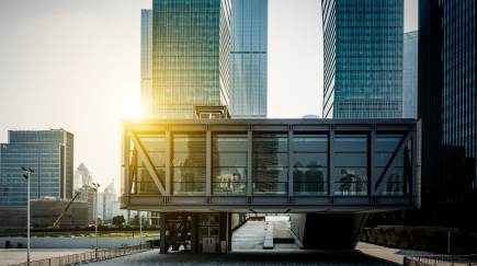 A modern commercial building, symbolizing commercial property insurance.